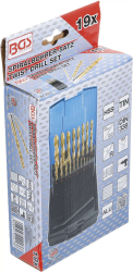 Vrtáky spirálové HSS 1 ÷ 10 mm BGS102013 TiN. Sada 19 dílů