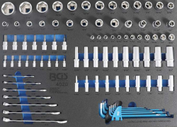Nářaďový modul 3/3 - BGS104020 Hlavice (1/2", 3/8", 1/4") a klíče. Palcové. Sada 90 dílů