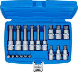 Zástrčné bitové hlavice 1/4" a 1/2" vnitřní tisícihran (pro XZN) M4 ÷ M18 BGS105172 (Sada 18 dílů)