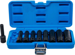 Nástrčné hlavice 1/2" E10 ÷ E24 BGS105204, prodloužené, tvrzené pro E-Profil (Sada 9 dílů)