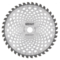Nůž křovinořezu (kotouč) (D255*25.4) 40T karbid wolframu PROCRAFT | H/P-40T