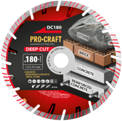 Diamantový řezný kotouč Deep Cut Procraft DC180 | DC180