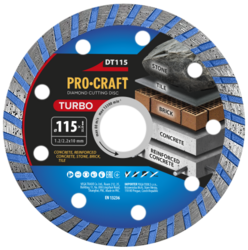 Diamantový řezný kotouč Turbo Procraft DT115 | DT115