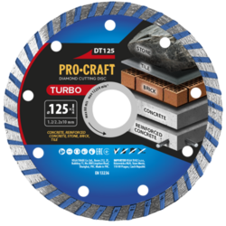 Diamantový řezný kotouč Turbo Procraft DT125 | DT125