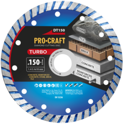 Diamantový řezný kotouč Turbo Procraft DT150 | DT150