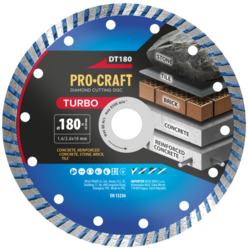 Diamantový řezný kotouč Turbo Procraft DT180 | DT180