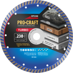 Diamantový řezný kotouč Turbo Procraft DT230 | DT230