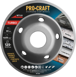 Diamantový brusný kotouč (hrncový) Procraft WT125 Turbo | WT125
