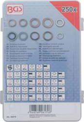Těsnicí kroužky měď, hliník, nylon BGS1085225 (Sada 250 dílů)