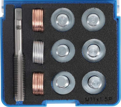 Sada na opravu závitů olejových van M11 x 1,5 mm BGS100153 (25 dílů)