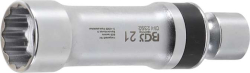 Kloubová nástrčná hlavice 3/8" 12hranná 21 mm BGS102392 na zapalovací svíčky, s přídržnou pružinou