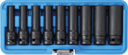 Nástrčné hlavice 1/2" E10 ÷ E24 BGS105204, prodloužené, tvrzené pro E-Profil (Sada 9 dílů)