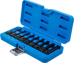 Zástrčné hlavice 1/2" T-profil T20 ÷ T70 BGS105480 úderové (Sada 9 dílů)
