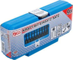 Zástrčné hlavice 1/2" T-profil T20 ÷ T70 BGS105480 úderové (Sada 9 dílů)