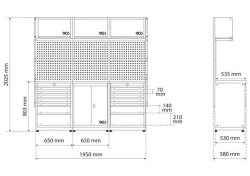 Systém nástěnných jednotek BGS1080100 - startovací balíček dřevo (Sada 3 moduly)