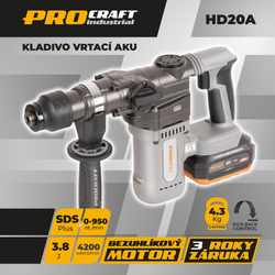 Aku vrtací kladivo Procraft Industrial HD20A | HD20A