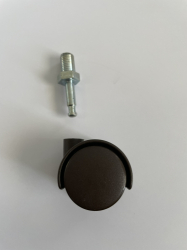 Kolečko nábytkové pr. 34 mm M6/10mm hnědé